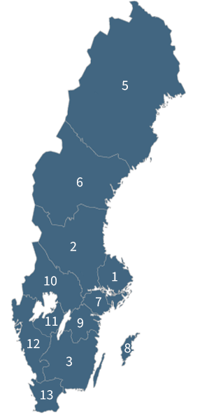 Karta över labradorklubbens regioner